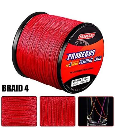 BAIKALBASS Braided Fishing Line 4 Strands Multifilament PE Braid - Saltwater Superline Red 328Yds/30LB - Buy Online on GoSupps.com