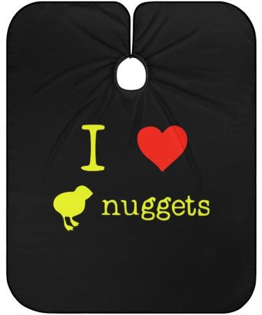 I Love Chicken Nuggets Barber Cape | Adjustable Snap Hair Cutting Apron for Adults - Perfect for Salon & Home Use - Buy Online on GoSupps.com