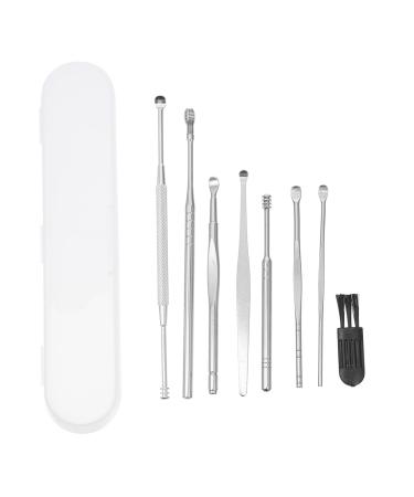 FRCOLOR 1 Set Ear Spoon Set of 8 Stainless Steel Ear Spoons Ear Scraper Cleaning Tools Ear Wax Scraper Ear Pick Cleaner Kit Ear Wax Spoon Ear Cleaning Kit Ear Cleaner Kit Delicate Supplies Silver 12X0.8CM