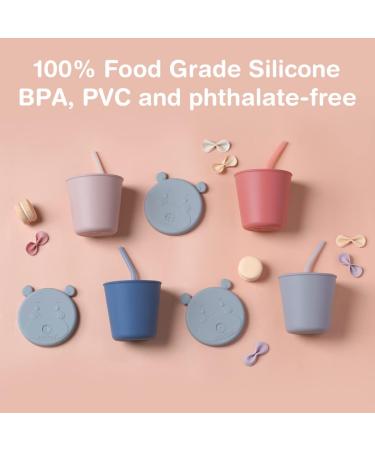 Haakaa Jolly Hippo Baby Straw Cup - Food Grade Silicone Sippy Cup for Infant 6+ Months | BPA Free Training Cup for Toddlers - Bluestone - Buy Online on GoSupps.com