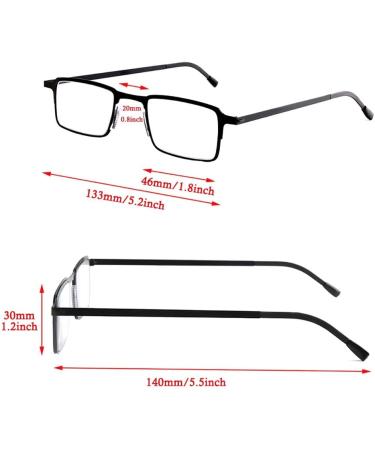 Ultra-Thin Blue Light Blocking Reading Glasses for Men & Women | Lightweight Metal Computer Readers with Portable Case - 2.5 Black - Buy Online on GoSupps.com