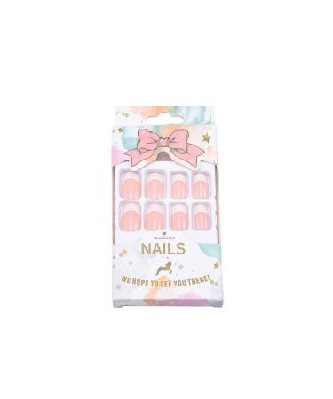 Sethexy Medium French False Fingernails - Nude Pink Acrylic Press-On Nail Tips for Women & Girls - Complete Cover - Buy Online on GoSupps.com