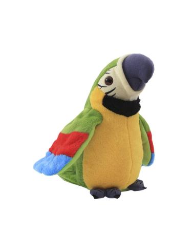 Moonlove Cute talking parrot toy record Interactive Plush toy repeat speaking parrot waving wings Funny plush bird toy for kids children Christmas Birthday Gift Green