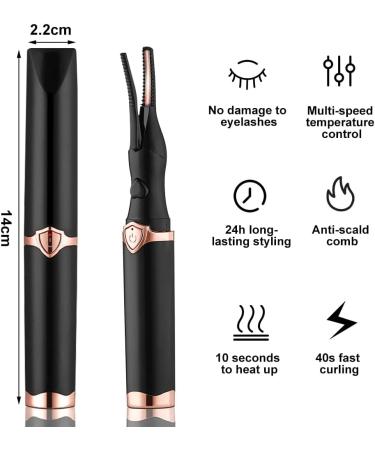 DASIAUTOEM Heated Eyelash Curler Electric Eyelash Brush 2-in-1 Eyelash Curler Quick Heating Eyelash Curler with 3 Temperature Modes for All Eyelashes Faster Long Lasting Swing - Buy Online on GoSupps.com