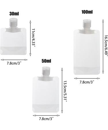 30/50/100ml Shampoo Makeup Fluid Sub Bottle Transparent Clamshell Packaging Bag Refillable Squeeze Pouches Portable Plastic Travel Fluid Pouches for Lotion Shampoo Face Cream-20pcs (50 ml) - Buy Online on GoSupps.com