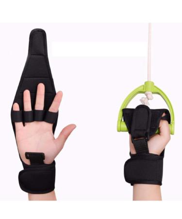 Lolicute Finger Splint Brace Ability Finger Anti-Spasticity Rehabilitation Auxiliary Training Gloves for Stroke Hemiplegia Patient and Athlete Finger Rehabilitation  Single Hand Universal  (Black)