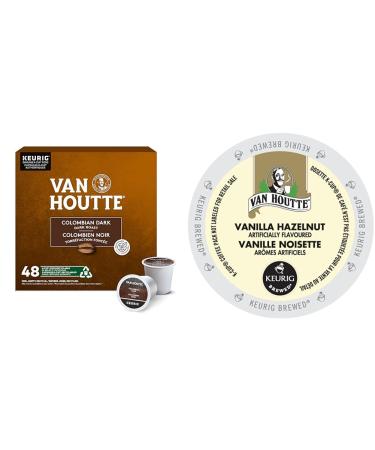 Van Houtte Colombian Dark K-Cup Coffee Pods 48 Count For Keurig Coffee Makers & Vanilla Hazelnut K-Cup Pods 24 Pack