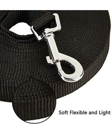 15m Black Track Line for Dogs - Durable Nylon Leash with D-Carabiner & Grip Cushion - Weatherproof Training Line for All Dog Sizes - Buy Online on GoSupps.com