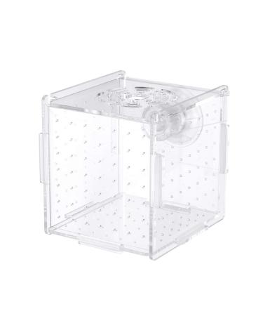 POPETPOP Fish Breeding Box-Isolation Box Breeder Hatchery Incubator Aquarium Fish Breeding Boxes Divider Hatching Boxes Accessory for Small Baby Fishes Shrimp Clownfish Guppy-Small Suction Cup Size 1
