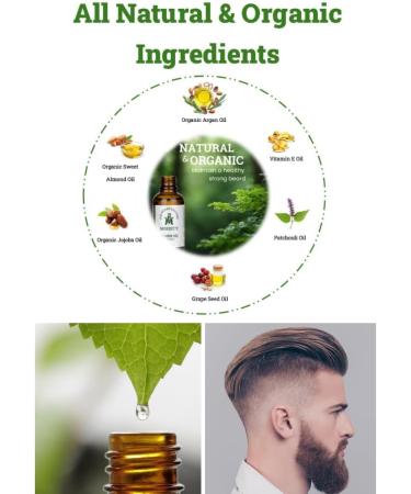 Mousty Beard Oil for Men - All Natural & Organic for Smooth Healthy Facial Hair Growth- Nourishing Formula with Jojoba Argan and Vitamin E Oils - Patchouli - 30ml - Buy Online on GoSupps.com