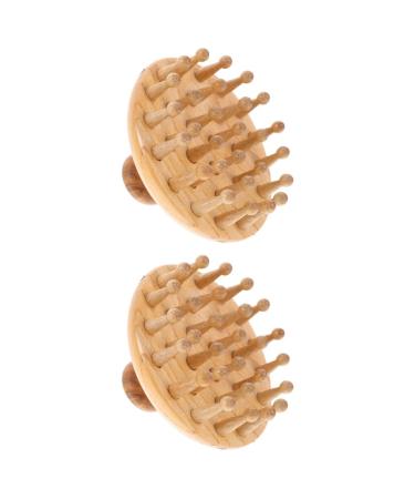 Magiclulu 2st massage comb from beech blood circulation promote full body massage device trigger-point massager wooden ridge hair shampoo electrical scraper combatable scalp comb