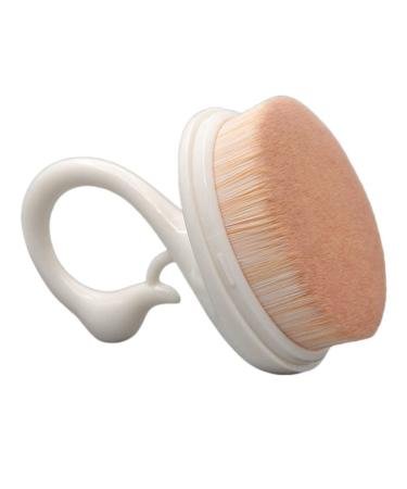 1pc Makeup Brush Swan Foundation Brush Travel Blush Brush Application Liquid Makeup Travel Powder Brush Beauty Brush Face Cosmetic Portable Miss White Artificial Fiber