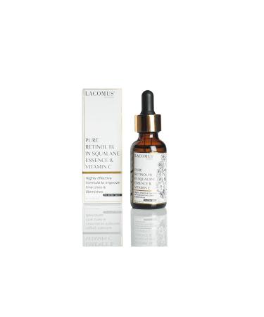 Pure Retinol 1% In Squalane Essence & Vitamin C - Skin Renewal and Glow Enhancer - Natural Ingredients - LACOMUS Australia