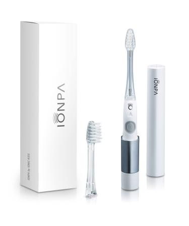 IONIC KISS IONPA DM Compact Travel & Outdoor Ionic Electric Toothbrush with Travel Cap  Brushing Timer  2 Modes  2 Soft Extended Filament Brush Heads Made in Japan You  DM-011PW Pearl White