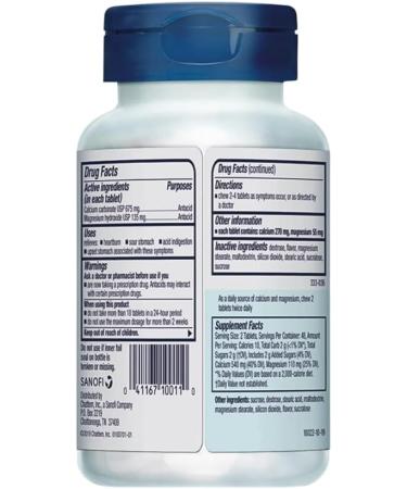 Extra Strength Antacid Tablets - Mint Flavor Travel Size Chewables for Heartburn Relief - 96 Ct - Buy Online on GoSupps.com