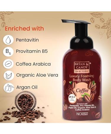 Luxury Foaming Body Wash - Hydrating Coffee Wash with Pentavitin Pro Vit B5 & Argan Oil - pH 5.5 for All Skin Types - 400ml - Buy Online on GoSupps.com