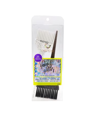 Colortrak Galaxy Glitter 2 Piece Hair Brush Set - Highlighting & Coloring Hair Sections - 2.5 Celestial Glow Soft Brush & 3 Meteor Shower Stiff Brush - Buy Online on GoSupps.com