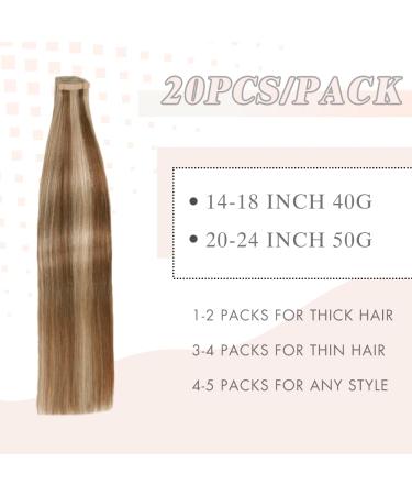YDDM Invisible Tape Extensions - 20Pcs 60cm Real Hair (P6/613) | 24inch Skin Weft Extensions for Seamless Volume and Length - Buy Online on GoSupps.com