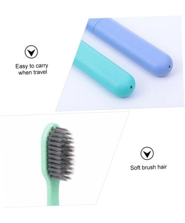Buy FRCOLOR Bamboo Charcoal Toothbrush Set - 2 Soft Manual Toothbrushes for Sensitive Teeth - Portable Care with Toothbrush Box - International Shipping Available - Buy Online on GoSupps.com