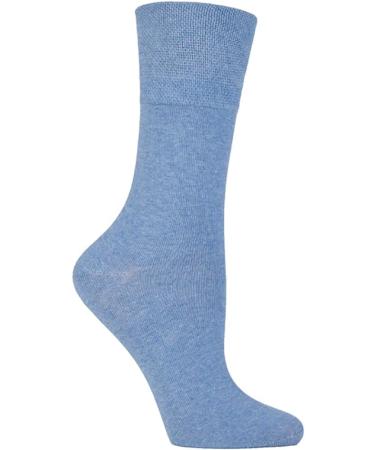 Gentle Grip 6 Pack Ladies Diabetic Socks 5-9 US (Light Blue) - Comfortable & Non-Binding - Buy Online on GoSupps.com