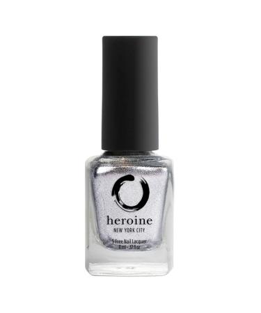 heroine.nyc silver metallic nail polish - Cruelty-Free  Vegan and Non-Toxic (9-free) Formula - .37 fl. oz. (11 ml) - silver metallic  1 bottle - SILVER LININGS silver metallic 0.37 Fl Oz (Pack of 1)