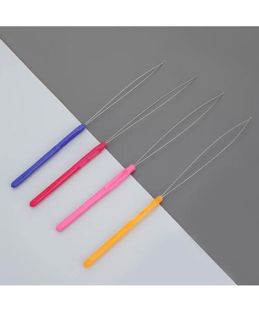Matory 4 Pieces Hair Extension Loop Needle Threader Micro Ring Hair Extensions Pulling Loop Tool Feather Hook Tool - Buy Online on GoSupps.com
