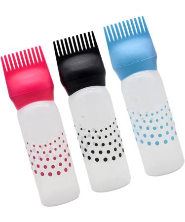 PLAFOPE 3pcs Salon Hair Dye Bottle Hair Root Applicator Bottle Hair Dying Bottles Hair Styling Tools Hair Color Brush Applicator Hair Oiling Bottle Hair Dye Brush Filling Comb - Buy Online on GoSupps.com