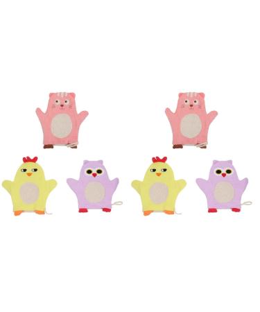 FOMIYES 6 pcs bath gloves shower sponges for men bath washcloths Bath Rubbing Towel scrub mittens men Baby Shower Towel Bath Sponge Gloves loofah washcloth cotton scrubber clean toddler Assorted Colorx2pcs 18x15x1.1cmx2pcs