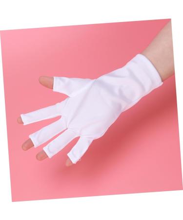 Ipetboom Manicure Glove 1 Pair Uv Shield Glove Chinese Wooden Pillow Anti Uv Glove Silicone Ear Display Half-Finger Gloves Gel Manicure Gloves Nail Cotton Glove White Anti-uv Cotton Gloves - Buy Online on GoSupps.com