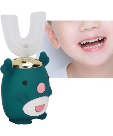 FILFEEL Kids Electric Toothbrush - Sonic Whitening Toothbrush for Children with Blue Light, U-Shaped Silicone Brush Head, IPX7 Waterproof - Green (2-6 Years Old) - Buy Online on GoSupps.com