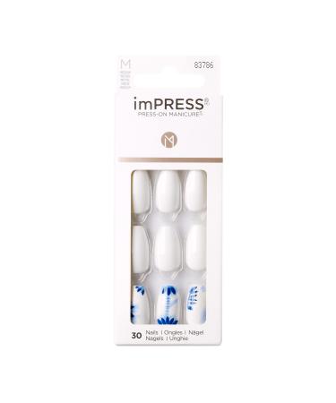 KISS imPRESS Press-On Manicure  Nail Kit  PureFit Technology  Medium Length Press-On Nails  'Tye Dye'  Includes Prep Pad  Mini Nail File  Cuticle Stick  and 30 Fake Nails