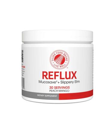 Reflux Digestive Supplement - Peach Mango Flavor - Each Tub 30 Scoops 30 Servings - Mucosal Support for Acid Issues - with Mucosave FG and Slippery Elm Bark (1 Tub) Peach Mango 2.17 Ounce (Pack of 1)