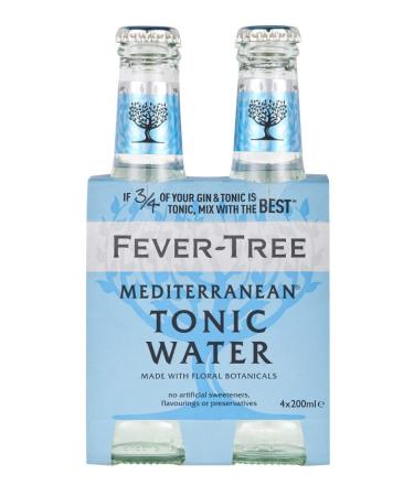 Fever-Tree Mediterranean Tonic Water Glass Bottles, No Artificial Sweeteners, & Preservatives, (Pack of 4) flavorings 27.2 Fl Oz Mediterranean Tonic 6.8 Fl Oz (Pack of 4)