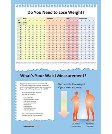 Do You Need to Lose Weight Poster - BMI and Waist Measurement 12 x 18 Laminated Poster