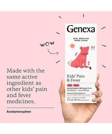 Genexa Children's Acetaminophen Pain and Fever Reducer - 4 oz - Organic Formula - Buy Online on GoSupps.com