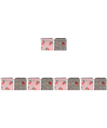 Lurrose exterior decoration 10 pcs Storage bags for women's binding Period Bargeld money exchange coin bag case for women's bandages for women's bandages cute polyester handbag Student as shown: 2 x 5 pieces 13x13cmx5pcs