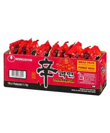 Generic Nongshim Shin Ramyun Noodle Soup Spicy - Ramen Noodles - Quality Instant Noodles - Shin Ramen - Korean Food - Pack of 10