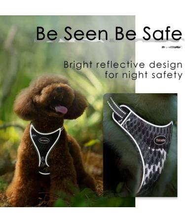 Thinkpet No-Pull Dog Harness Leash Set - Breathable & Adjustable for Small Medium Large Dogs | Safe & Reflective Gray Harness (1 Pack) - Buy Online on GoSupps.com