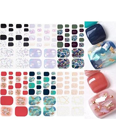 NAILDOKI Nail Stickers 12 Sheets x 16 Pieces Full Wraps Nail Polish Strips, Self-Adhesive Gel Nail Art Decals for Women Girls Us21f-6-04