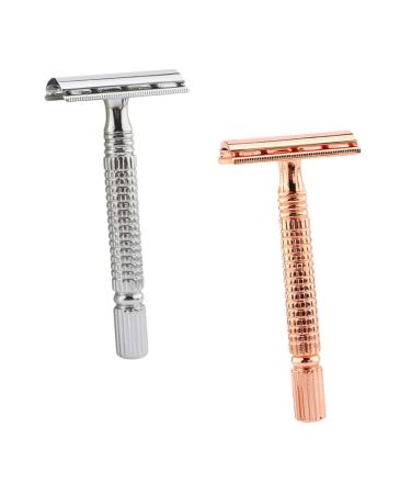 Wooneky 2st Razor Razor Razor In the Old Style Bart Trimmer Gifts Hann Servant Razor Tool Handraser Face Beard Razor Double -Side Gift Box