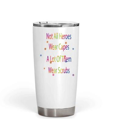 Healthcare Heroes - Stethoscope Design for Medical Professionals - Nurses Gift - - 20 Oz White Stainless Steel Fat Tumbler 20 oz 20 Oz White Fat Tumbler