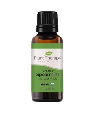 Plant Therapy USDA Certified Organic Spearmint Essential Oil 30 mL (1 oz) 100% Pure Undiluted Therapeutic Grade