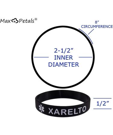 XARELTO Medical Alert ID Silicone Bracelet Wristbands - 4 Pack | Durable Comfortable & Stylish | International Shipping Available - Buy Online on GoSupps.com