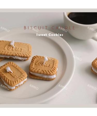 Kimko Cookies Shaped Scented Candle | Handmade Biscuit Aroma Decorative Candle for Birthdays Weddings & Meditation | Perfect Photo Prop & Mood Boosting Gift - Buy Online on GoSupps.com