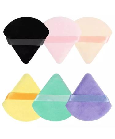 Powder Puff Make Up Colourful Triangle Loose Powder Puffs Reusable Make Up Puffs Beauty Make up Tool Cosmetic Foundation Soft powder sponge 6 pieces