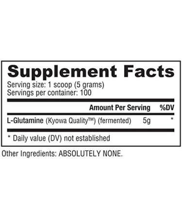 NutraBio L-Glutamine Powder 500g - Pure Grade Amino Acid for Muscle Recovery - No Additives or Fillers - 1.1lb Pack - Buy Online on GoSupps.com