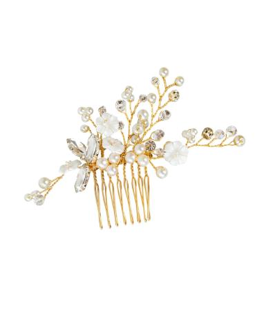 FRCOLOR Bridal Hair Comb Bridal Comb Crystal Headpiece Bridal Headpiece Wedding Comb Wedding Hair Combs Bridal Headdress Tiara Wedding Headpiece Bride Accessories Pearl