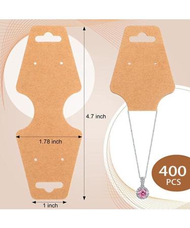 200 PCS Self Adhesive Necklace Display Cards - Kraft Paper Jewelry Cards for Necklaces, Keychains, Bracelets - Cowhide Design - Buy Online on GoSupps.com