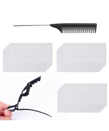 180 Pieces Hair Extension Tape Tabs Pre-cut Double Sided Adhesive Tapes Hair Extensions Beauty Tool for Human Hair Weft Replacement Comes with Comb and Clip