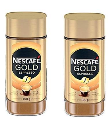 NESCAFE Gold Espresso Instant Coffee, 100g/3.5oz, Jar (2 Pack), Imported from Canada 3.52 Ounce (Pack of 2)